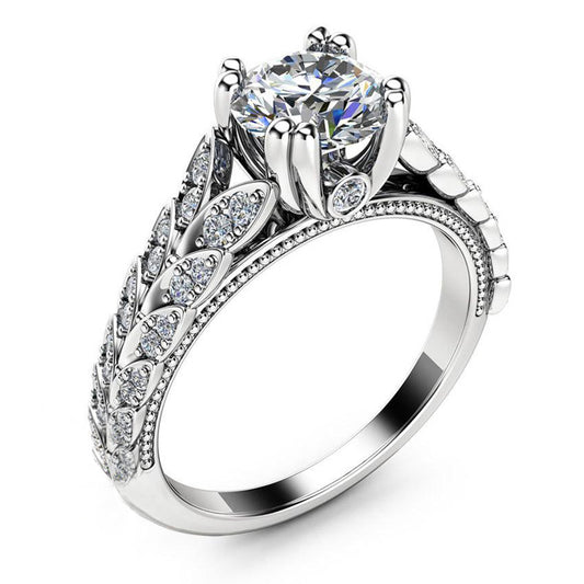 Graceful Pretty Elegant Ornament Engagement Zircon Rings