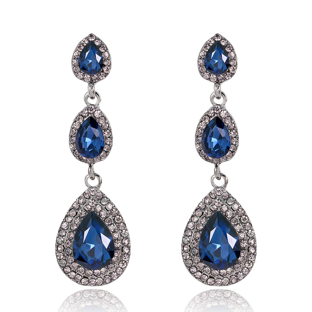 Elegant Luxury Jewelry Exaggerated Rhinestone Bride Earrings