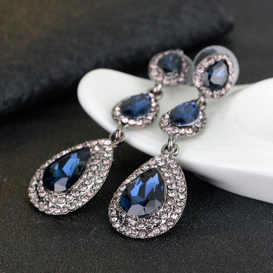 Elegant Luxury Jewelry Exaggerated Rhinestone Bride Earrings