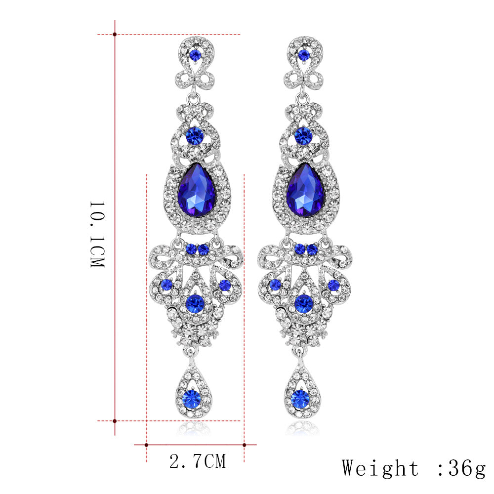 Rhinestone Tassel Fashion Retro Long Small Earrings