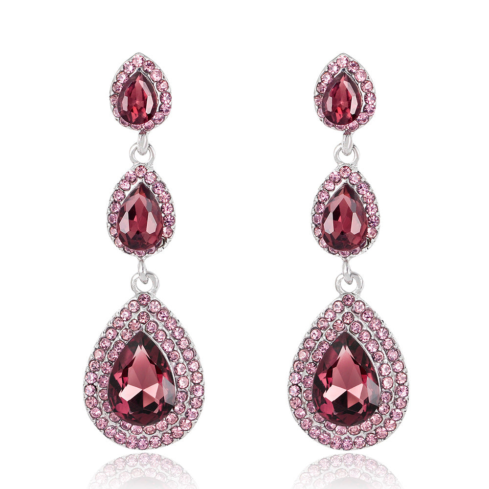 Elegant Luxury Jewelry Exaggerated Rhinestone Bride Earrings