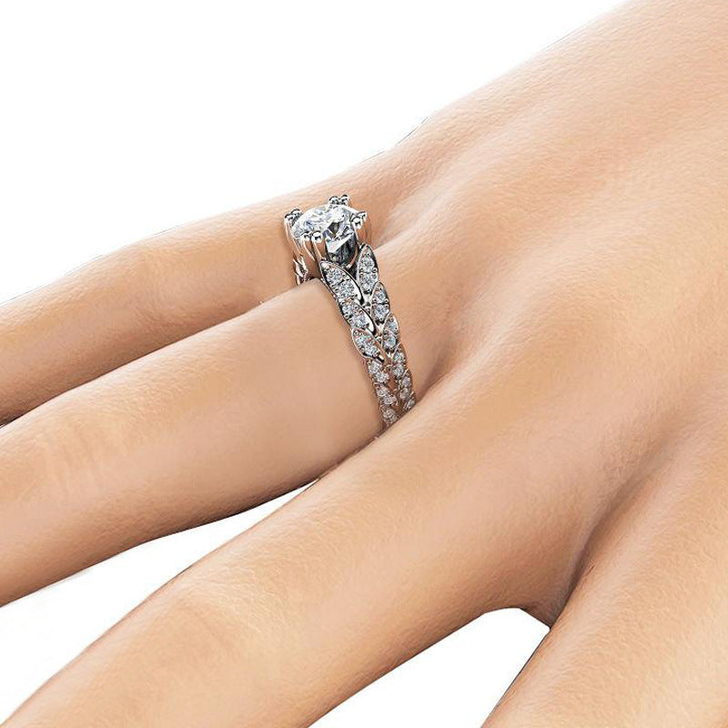 Graceful Pretty Elegant Ornament Engagement Zircon Rings