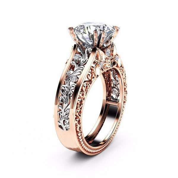 Women's Alloy Rose Gold Plated Color Separation Rings