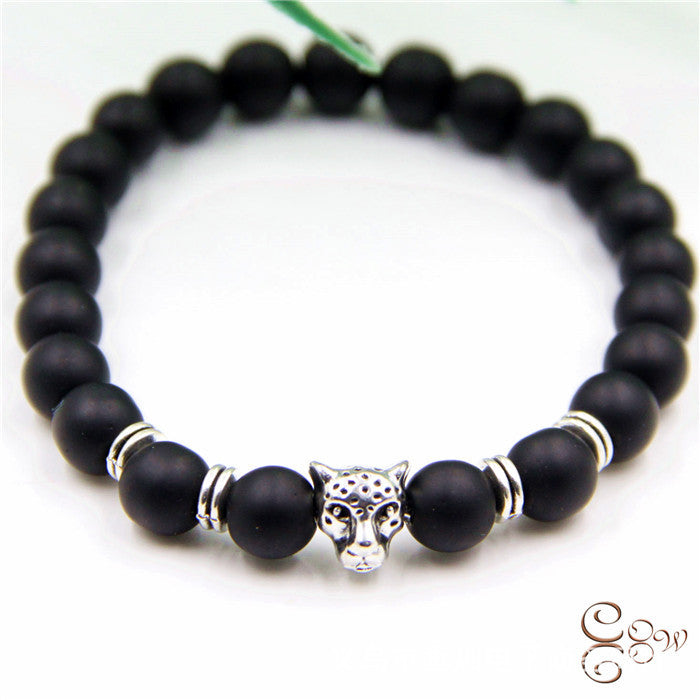 Hot Vintage Frosted Stone Volcanic Rock Lion Leopard Bracelets