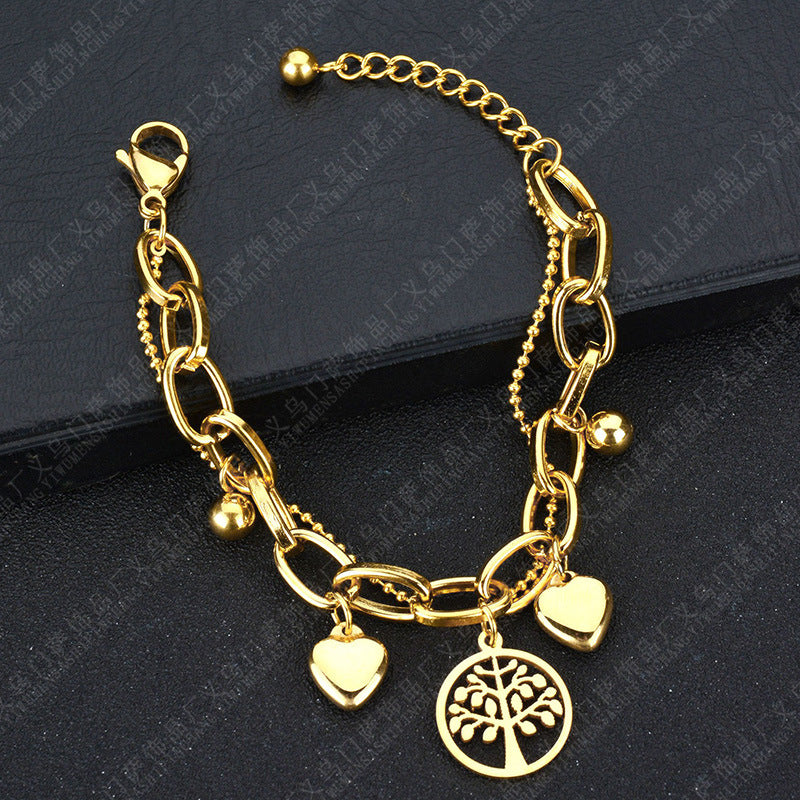 Korean Gold-plated Lucky Tree Creative Stainless Bracelets