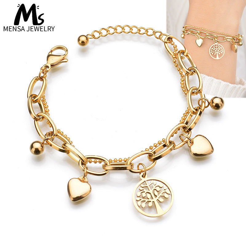 Korean Gold-plated Lucky Tree Creative Stainless Bracelets