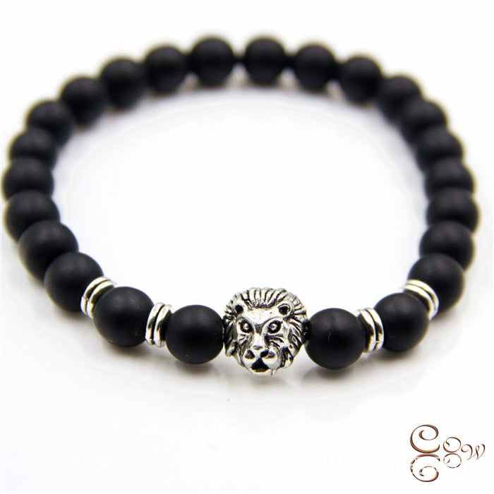 Hot Vintage Frosted Stone Volcanic Rock Lion Leopard Bracelets