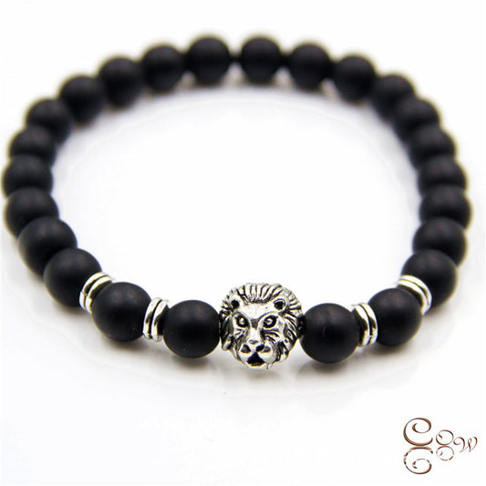 Hot Vintage Frosted Stone Volcanic Rock Lion Leopard Bracelets