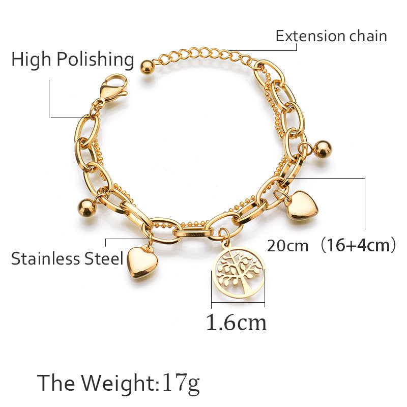 Korean Gold-plated Lucky Tree Creative Stainless Bracelets