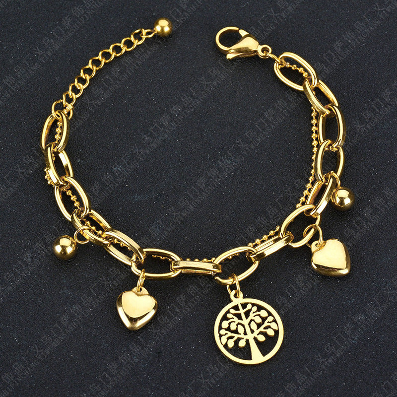 Korean Gold-plated Lucky Tree Creative Stainless Bracelets