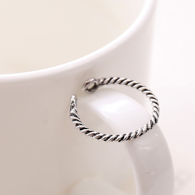 Korean Style Twisted Opening Simple Fashion Temperament Rings