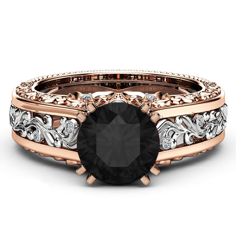 Women's Alloy Rose Gold Plated Color Separation Rings