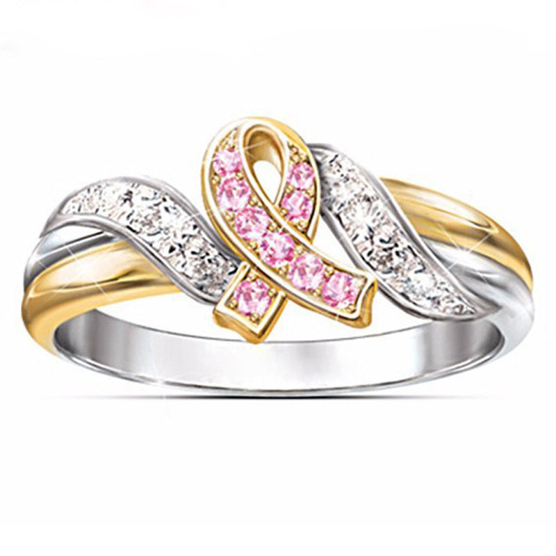 Women's Creative Ribbon Gold Plated Engagement Rings