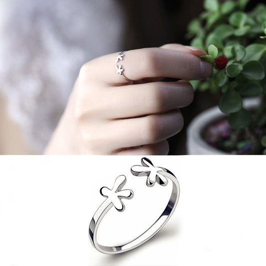 Flower Open Hug Palm Fashion Small Rings