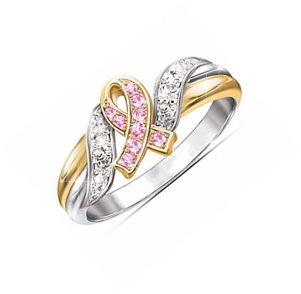 Women's Creative Ribbon Gold Plated Engagement Rings