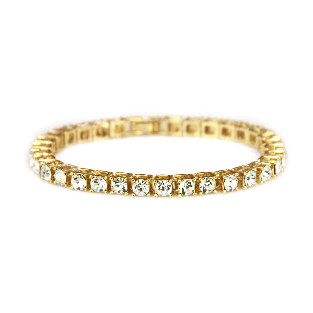 Men's Hip Hop Single Row Diamond Brace Bracelet