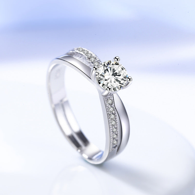 Fresh Cross Female Diamond Wedding Stylish Rings