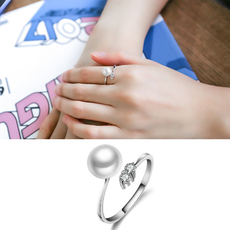 Classic Style Simple Ladies Open-end Pearl Rings