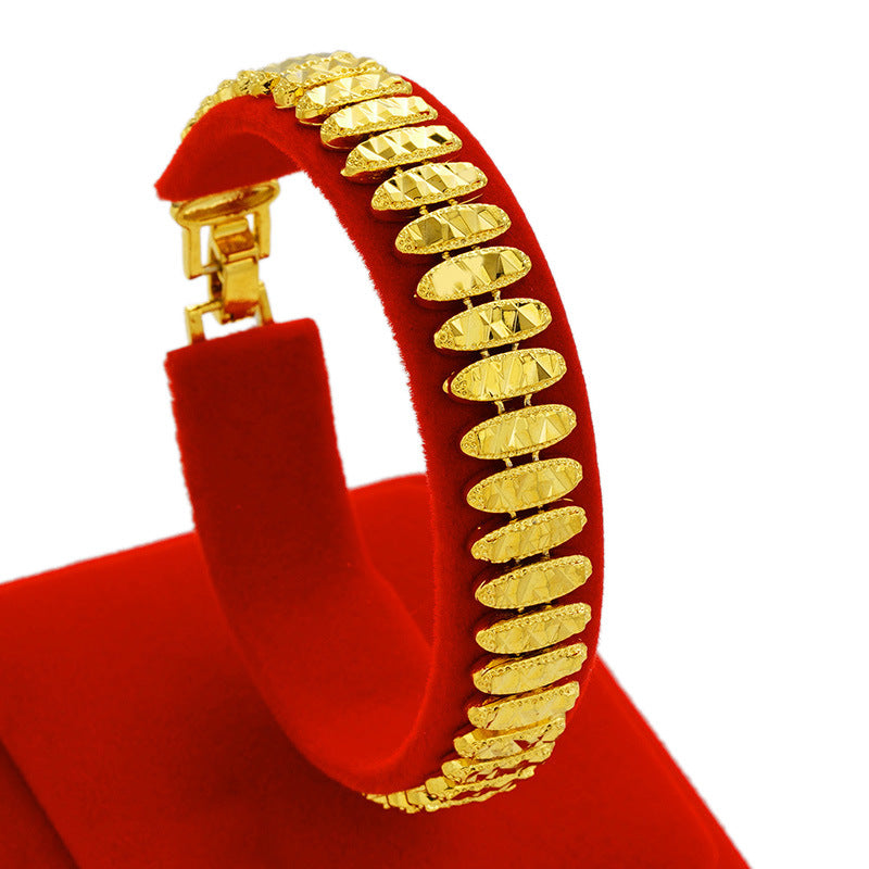 Bracelets de montre plaqués laiton super larges pour hommes Placer Gold