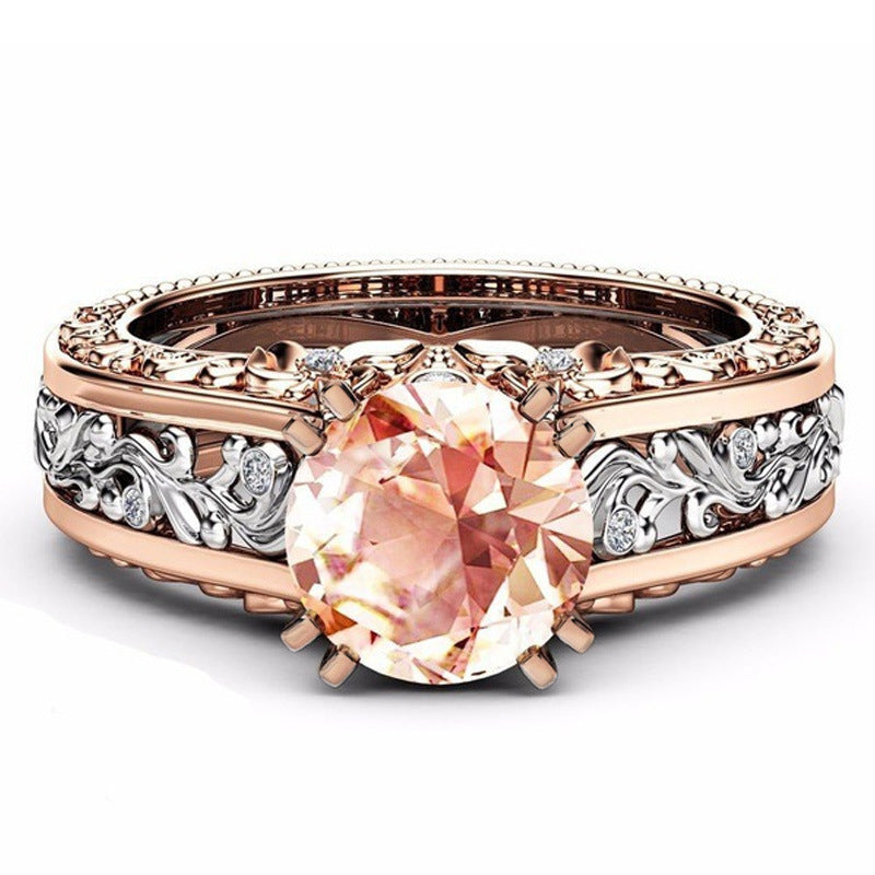 Women's Alloy Rose Gold Plated Color Separation Rings