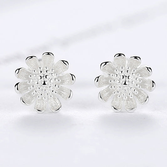 Flower Ear Female Little Daisy Sier-plated Rings