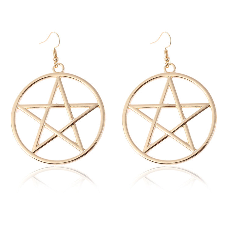 Fashion Exaggerated Big Five-pointed Star American Earrings