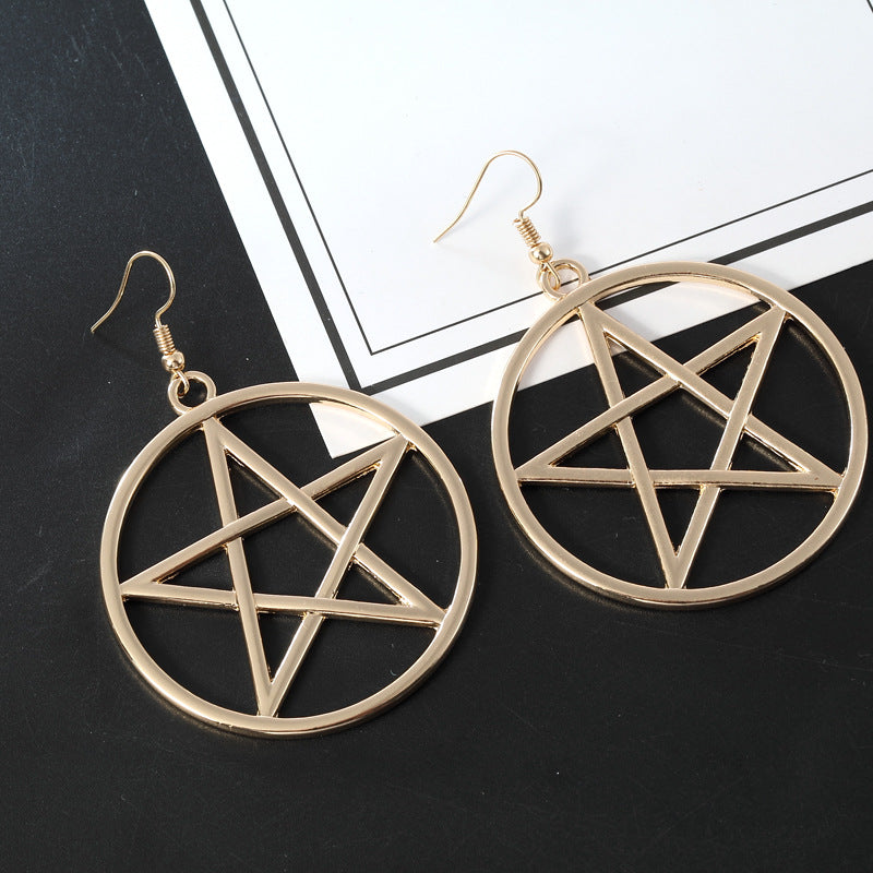 Fashion Exaggerated Big Five-pointed Star American Earrings