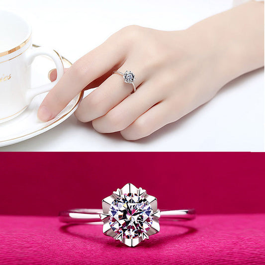 Romantic Snowflake Proposal Female Open Small Rings