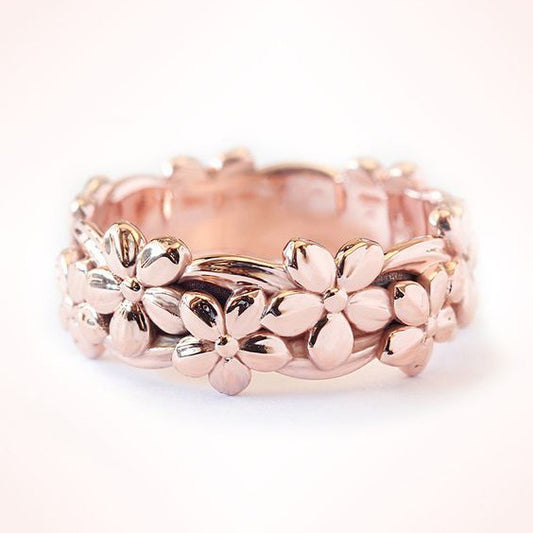 Rose Gold Plated Alloy Simple Flower Hand Rings