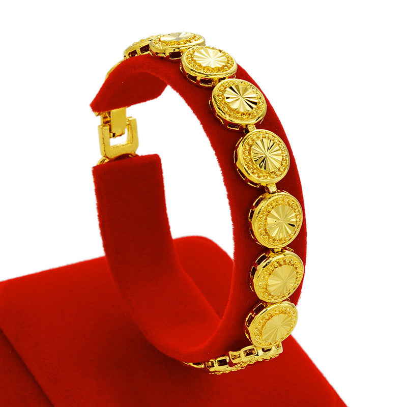 Bracelets de montre plaqués laiton super larges pour hommes Placer Gold