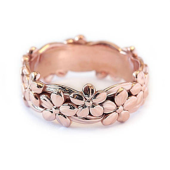 Rose Gold Plated Alloy Simple Flower Hand Rings