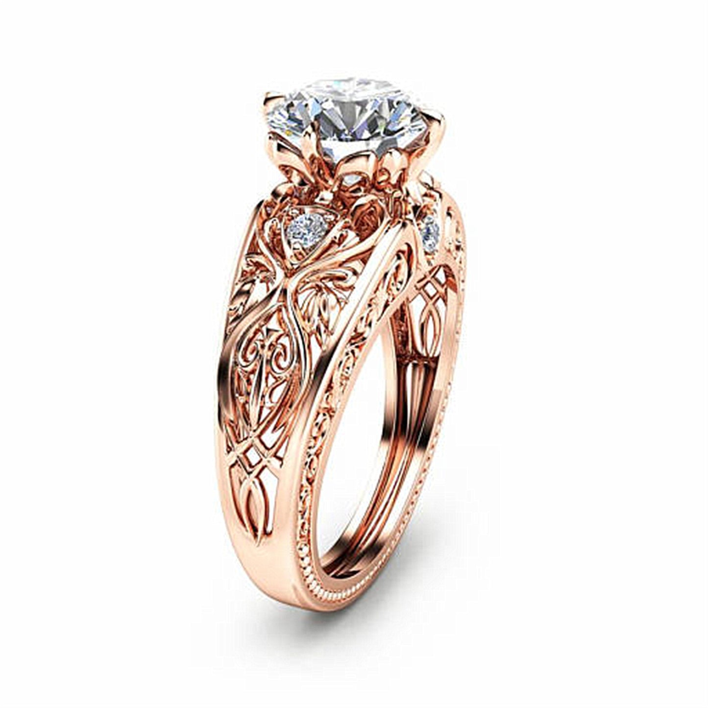 Design 2 Karat Zircon Art Deco Rings