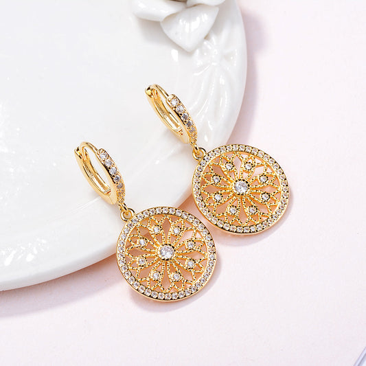 Ear Clip Female Personality Diamond Inlaid Earrings