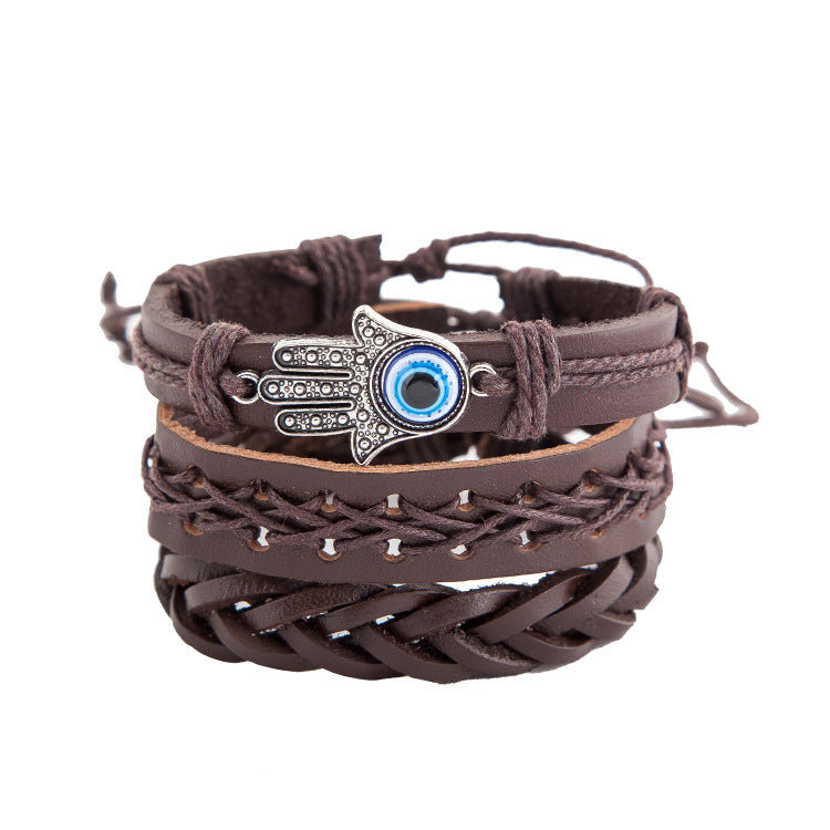 Blue Eye Palm Woven einfache Kombination personalisierte Armbänder