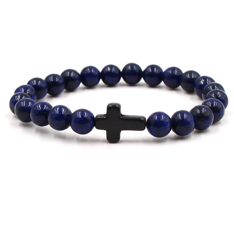 Turquoise Cross Natural Stone Buddha Beads Bracelets