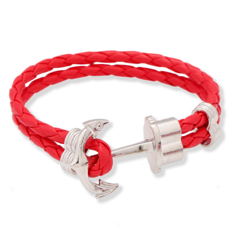 Herren-Perlen-Schlangenmuster-Boot-Anker-Hip-Hop-coole echte Armbänder