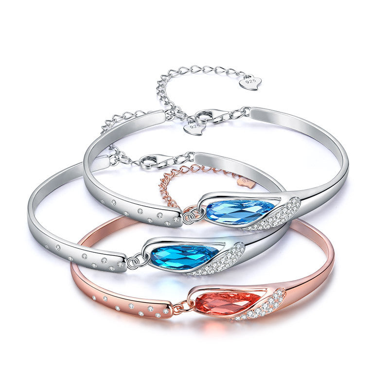 Damen-Armbänder aus Sterlingsilber mit Sternbild-Kristallschmuck und Ornamenten