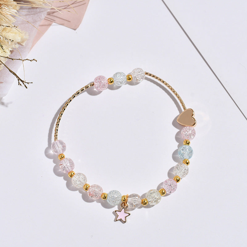 Star Hot Flower Pink Crystal Single Circle Stilvolle Armbänder