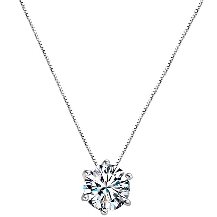 Fashion Single Diamond Zircon Female Trendy Cold Clavicle Necklace