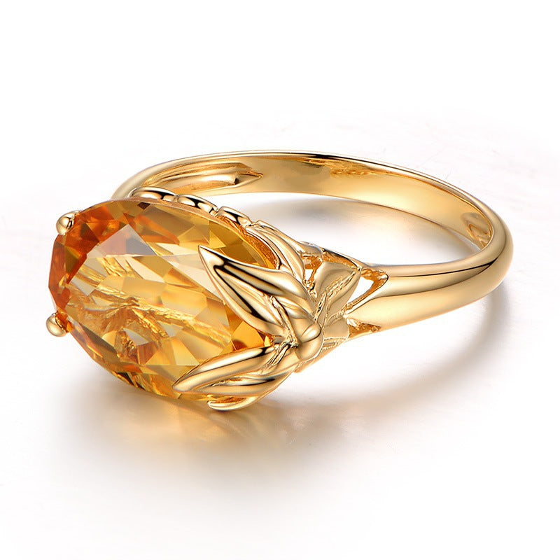 Stylish Citrine Gemstone Engagement Hand Jewelry Rings