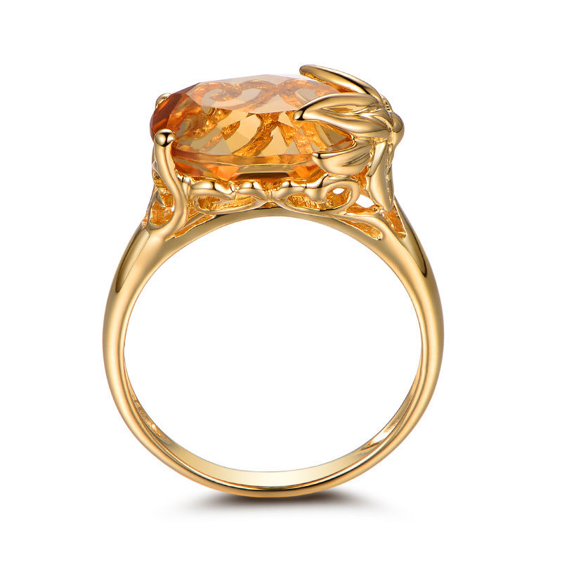 Stylish Citrine Gemstone Engagement Hand Jewelry Rings