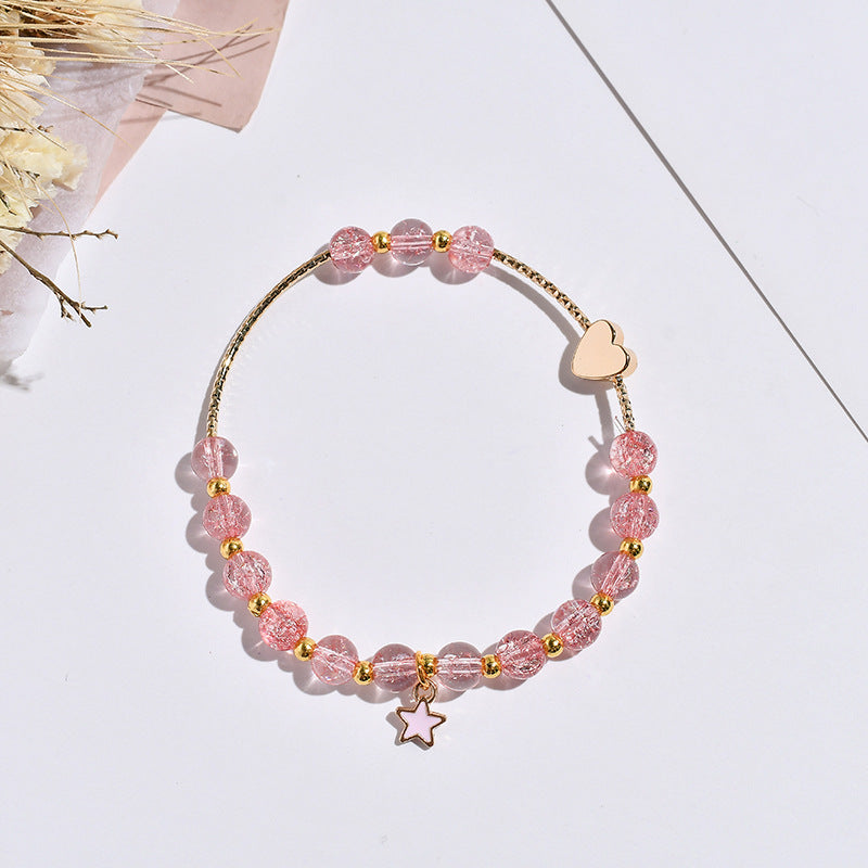 Star Hot Flower Pink Crystal Single Circle Stilvolle Armbänder