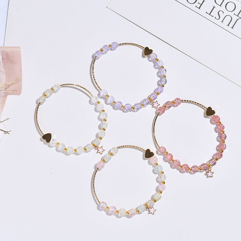 Star Hot Flower Pink Crystal Single Circle Stilvolle Armbänder