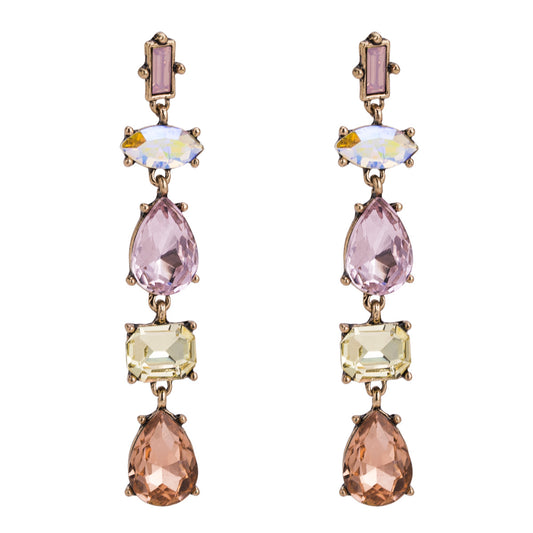 Boucles d'oreilles bohèmes à diamants multicouches tendance exagérées