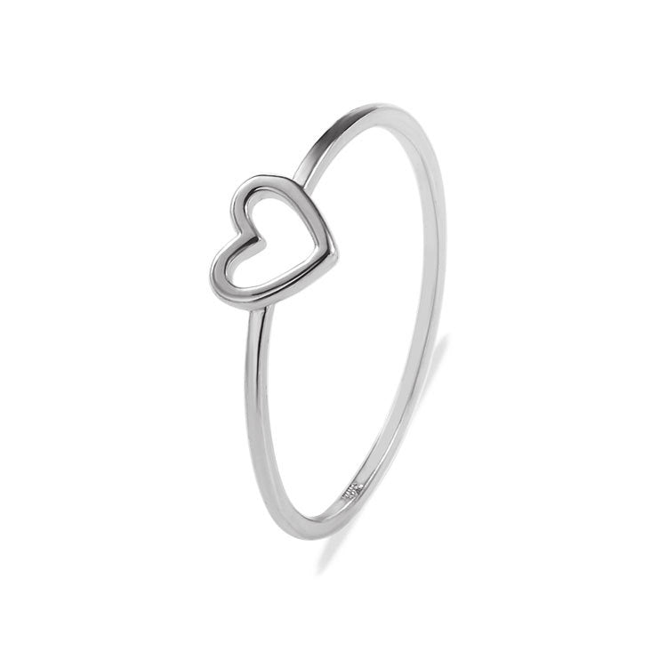 Simple Hollow Love Heart Heart-shaped Logo Copper Jewelry Rings