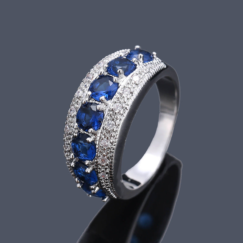 Women's Luxury Elegant Inlaid Zircon Copper Ring