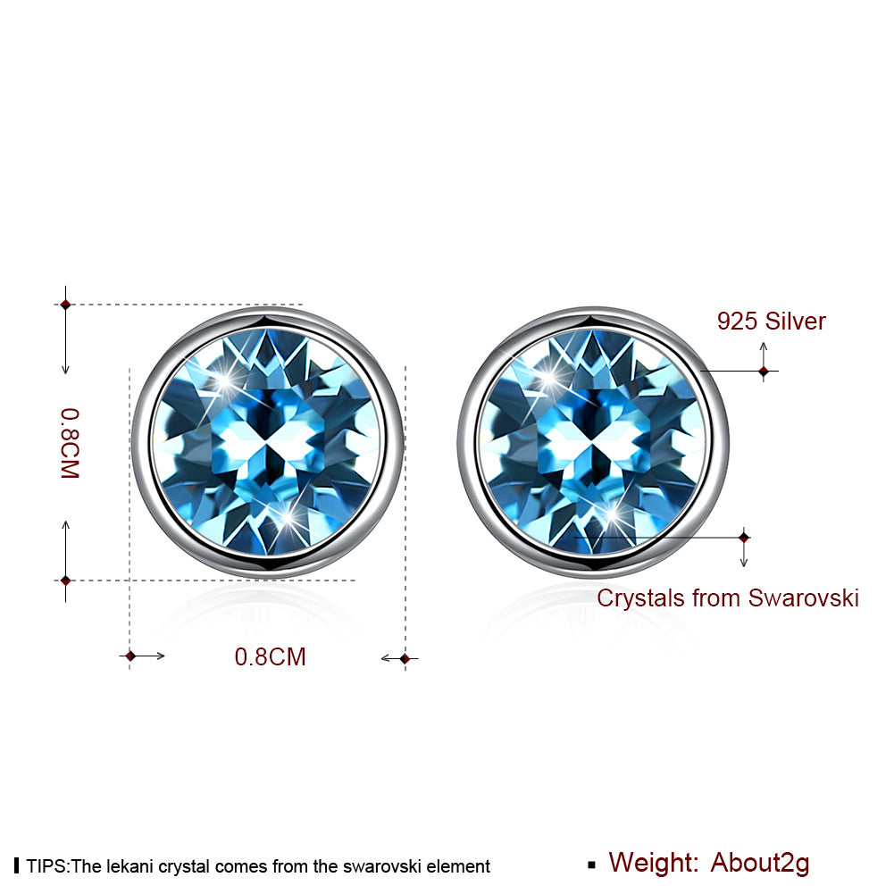 Women's Crystal With Austrian Elements To Make Round Face Earrings