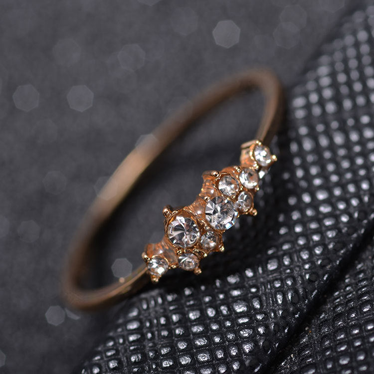 Women's Electroplated Nine Diamonds Tail Jewelry Rings