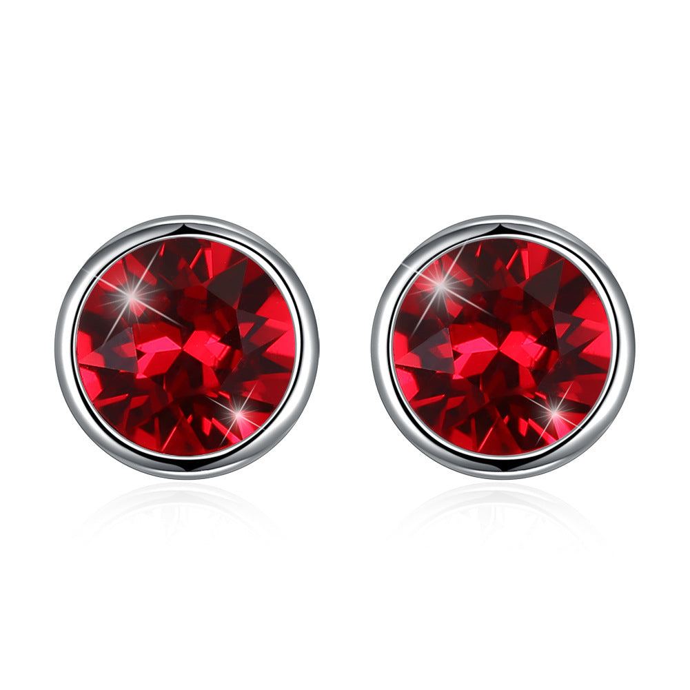 Women's Crystal With Austrian Elements To Make Round Face Earrings