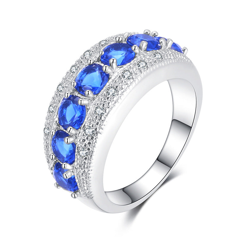 Women's Luxury Elegant Inlaid Zircon Copper Ring